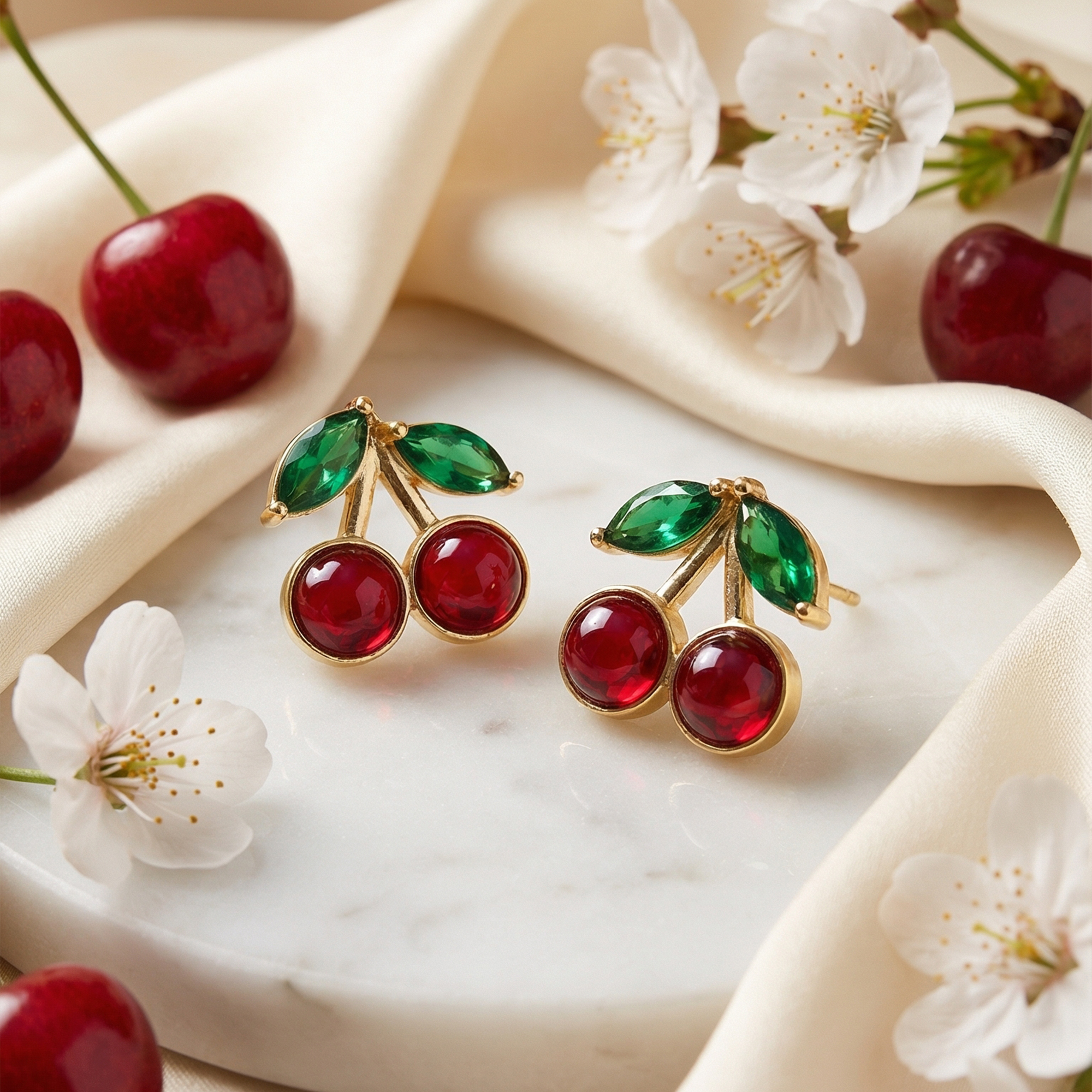 Cherry Blossom Stud Earrings