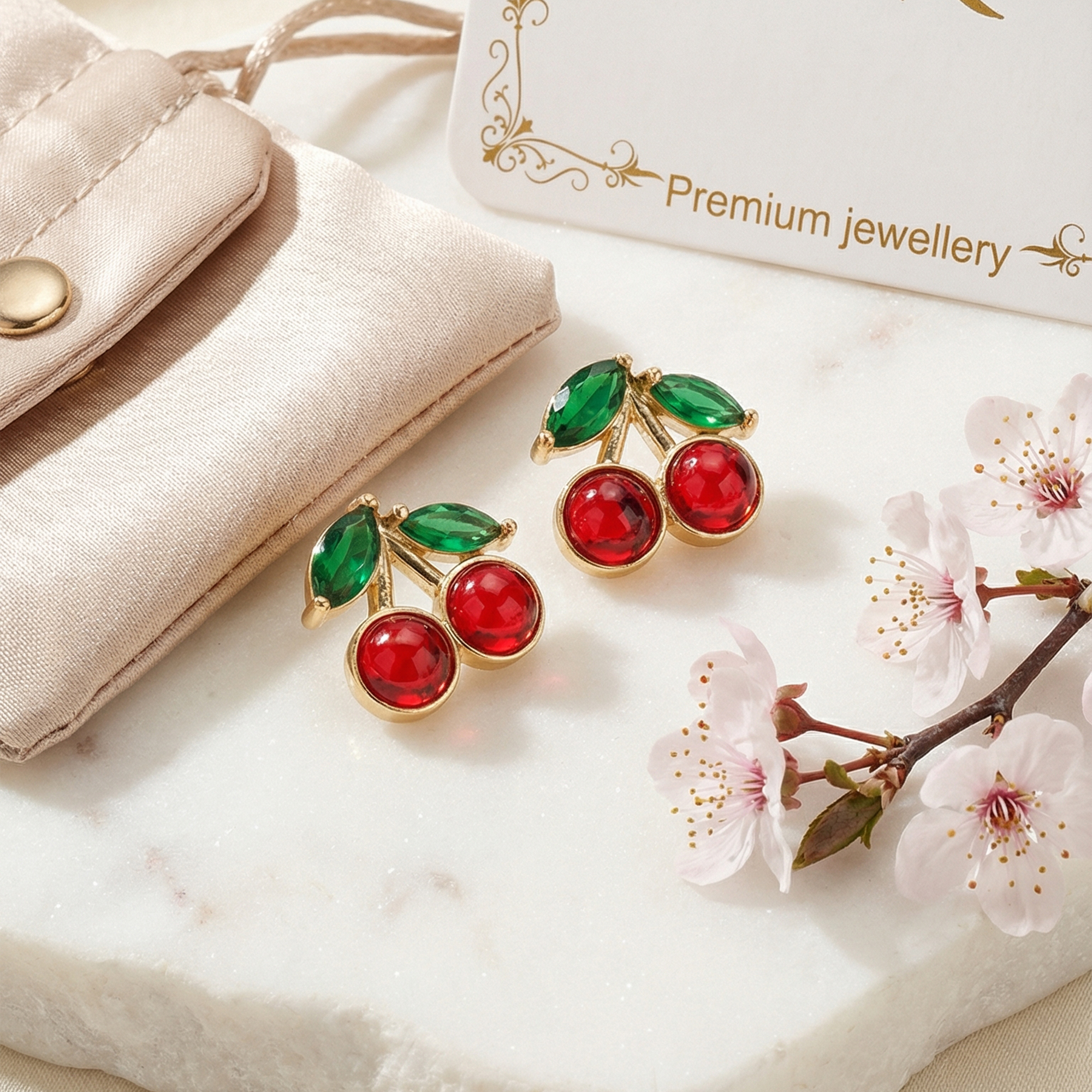 Cherry Blossom Stud Earrings