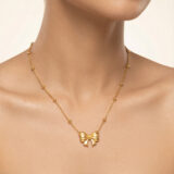 Dainty Bow Pendant Stainless Steel Necklace