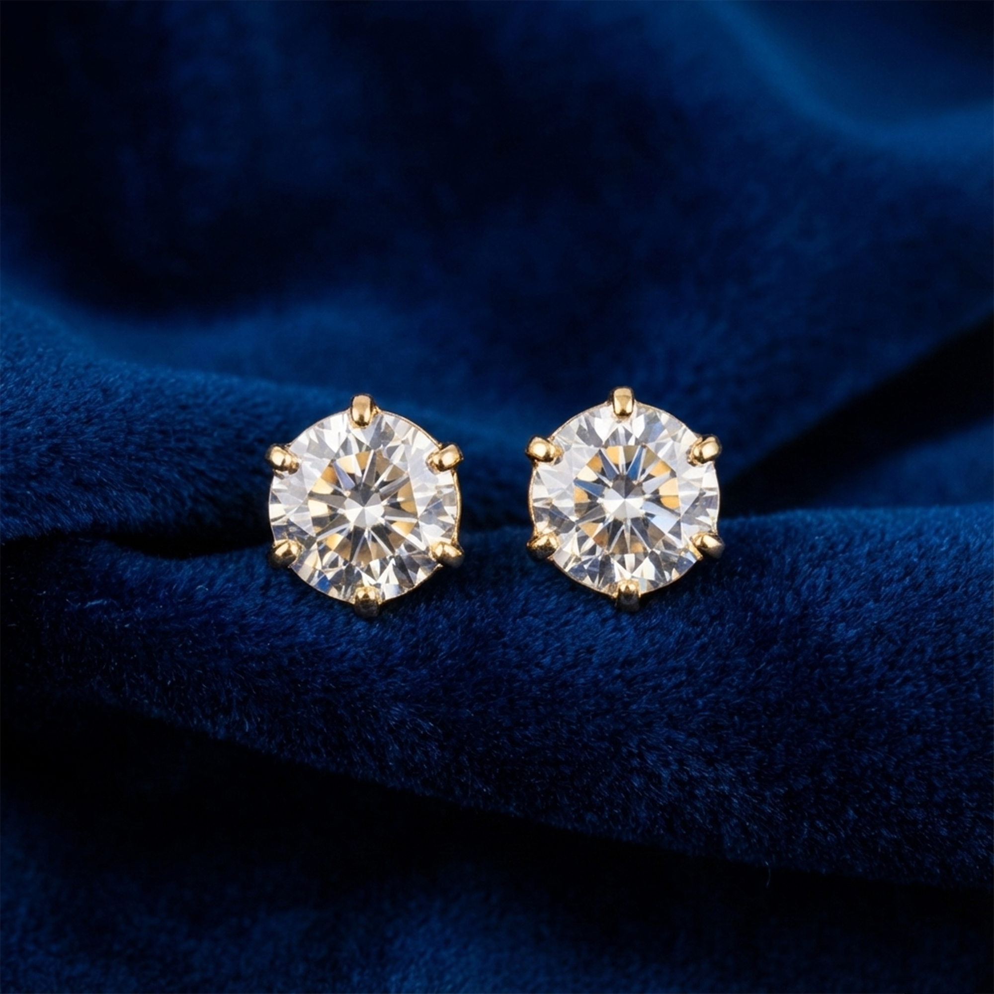 Sparkling Round Solitaire Stud Earrings (1)