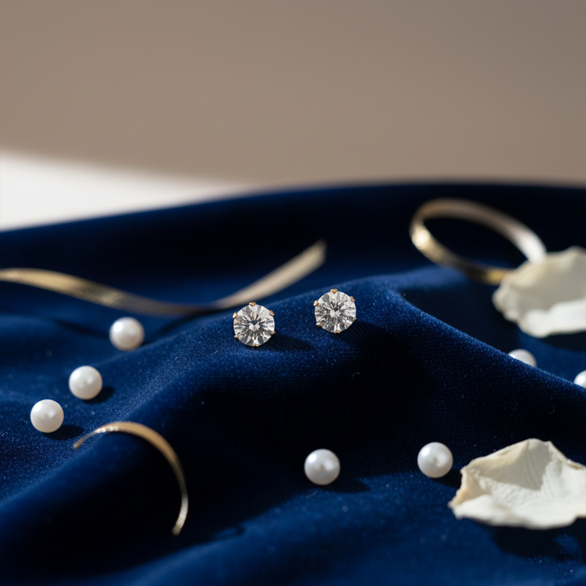 Sparkling Round Solitaire Stud Earrings