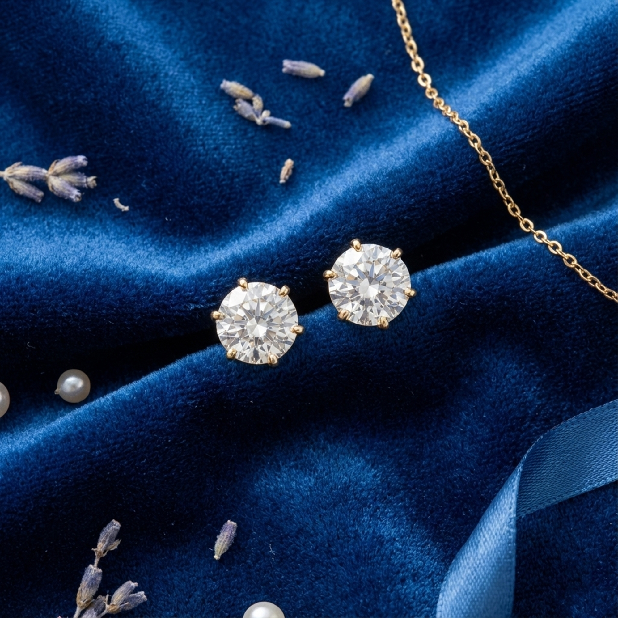 Sparkling Round Solitaire Stud Earrings